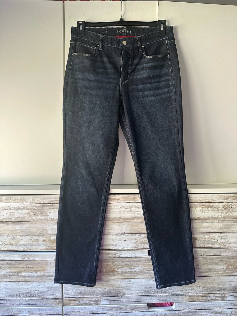 👖 White House Black Market Sculpt Slim High Rise Jeans Size 10 Dark Wash